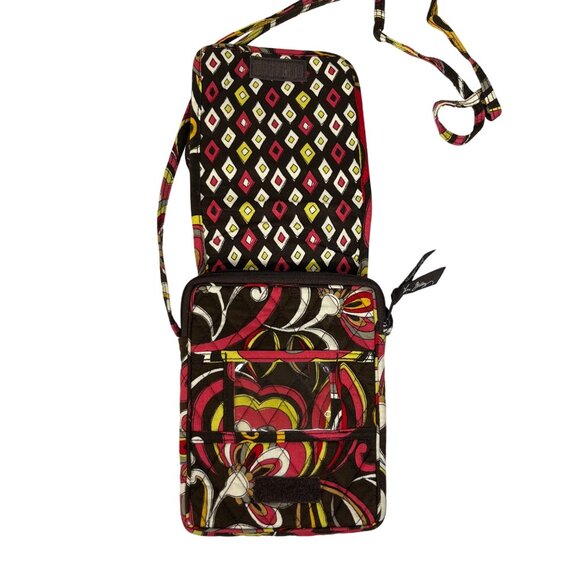 Vera Bradley Puccini Crossbody Bag Purse Brown Pink - Picture 3 of 9